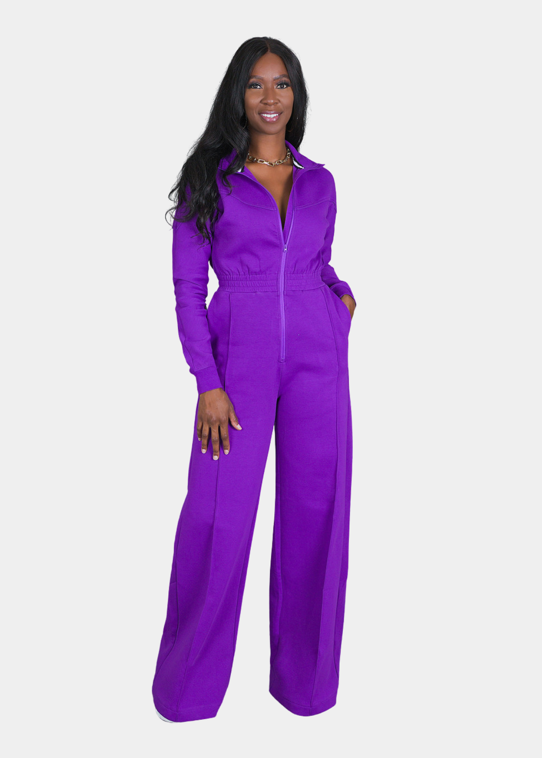 Every Day Sweat Jumpsuit - Purple
