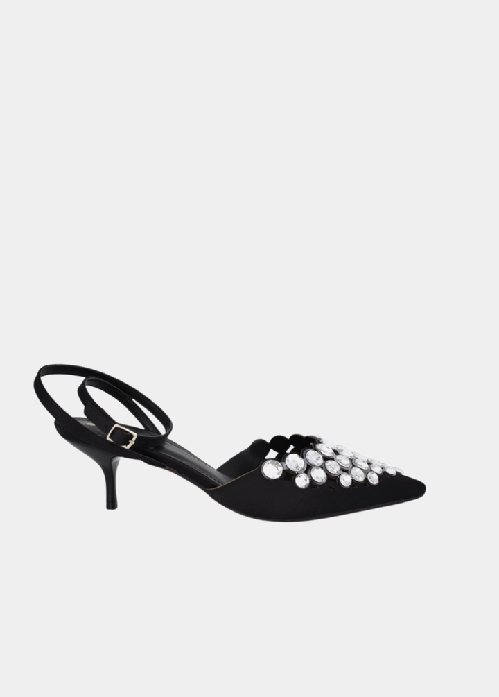 Belle & Lucy Glamourous Crystal Heels - Black