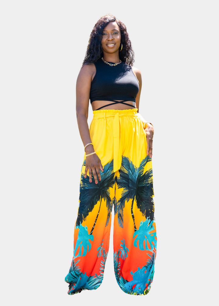 Florence Wide Leg Pants - Tropical