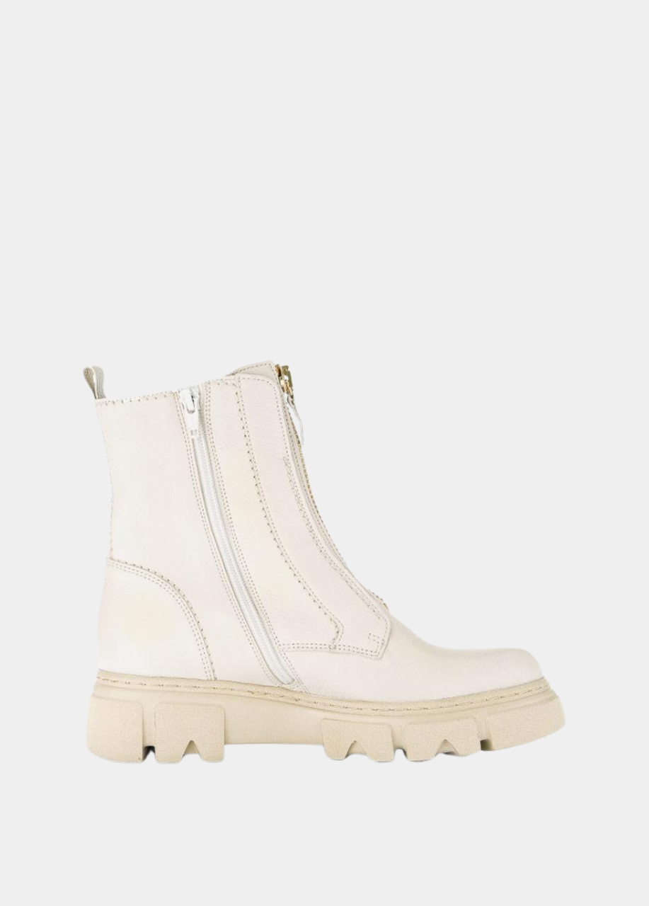 Gabor Funky Cream Front Zip Ankle Boots