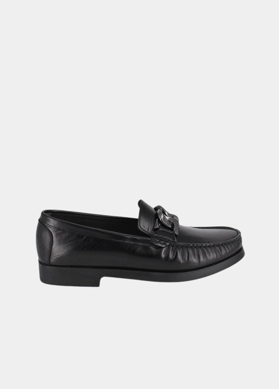 Vittoria Mengoni Classic Black Leather Loafers – Tall Size