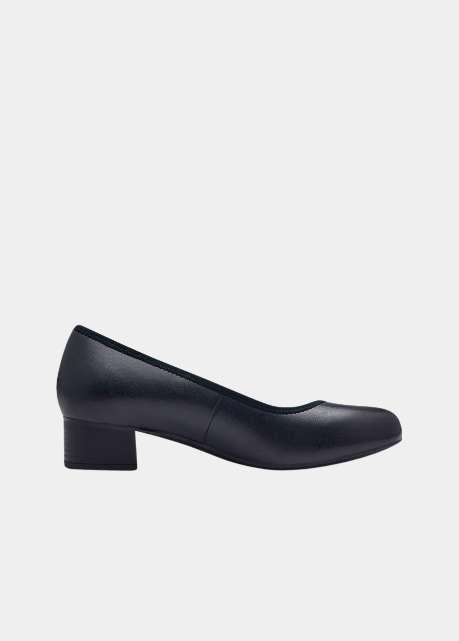 Tamaris Versatile Navy Leather Wide Fit Court Shoes 10 (Uk) 44 (EU) 12 (US)