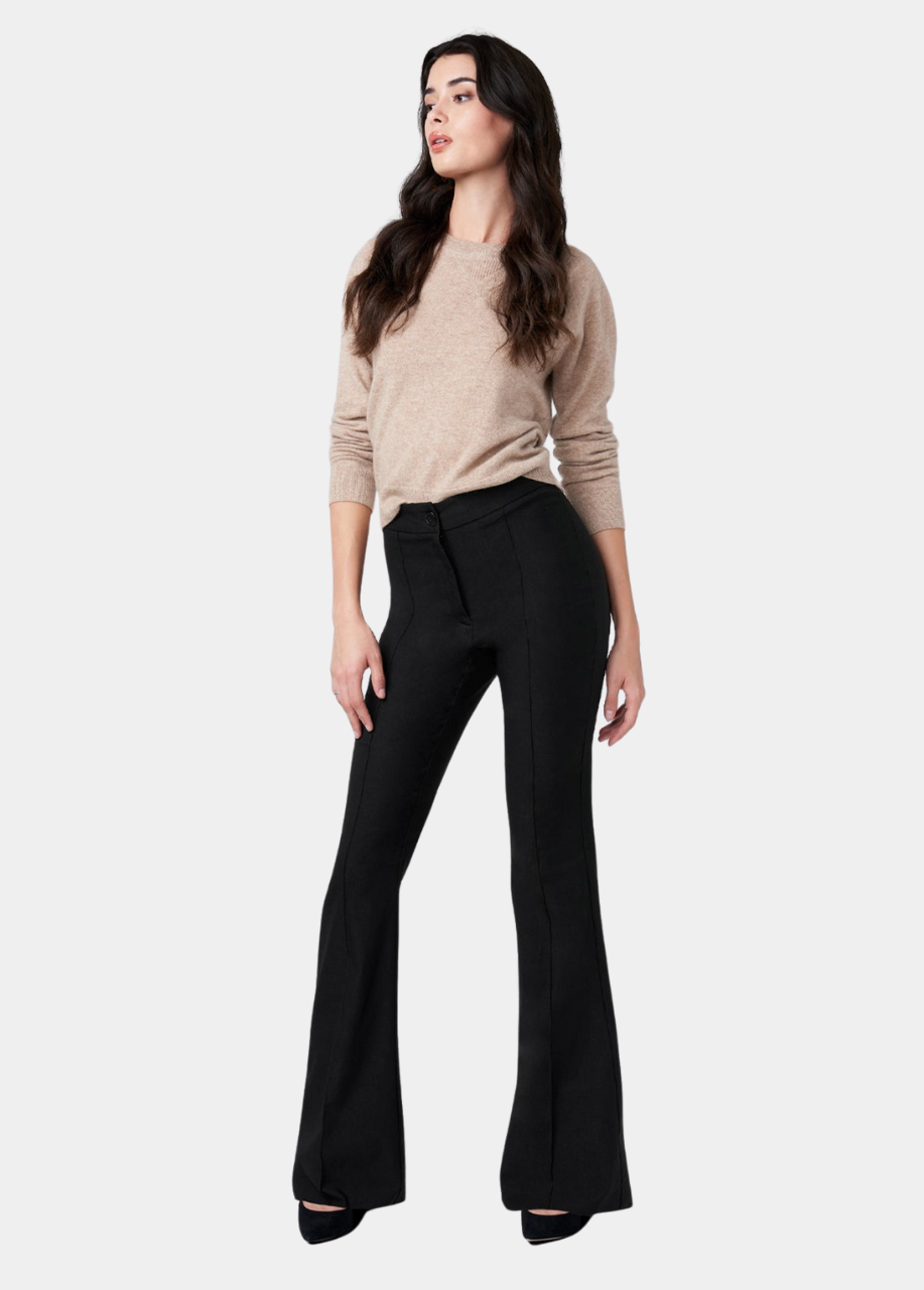 Alloy Apparel Tall High Waist Flare Dress Pants for Women in Black Size XS Alloy Apparel Tall High Waist Flare Dress Pants for Women in Black Size XS