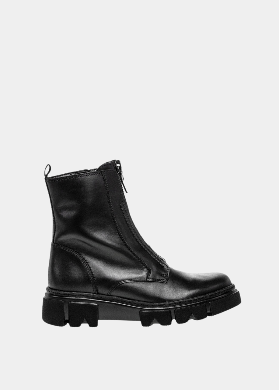 Gabor Funky Black Front Zip Ankle Boots – Tall Size