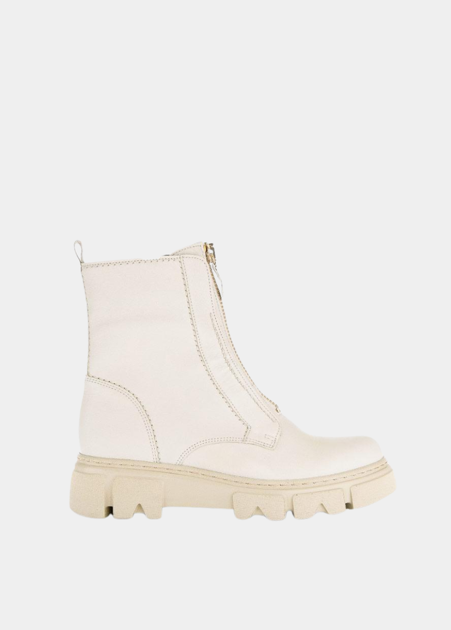 Gabor Funky Cream Front Zip Ankle Boots – Tall Size