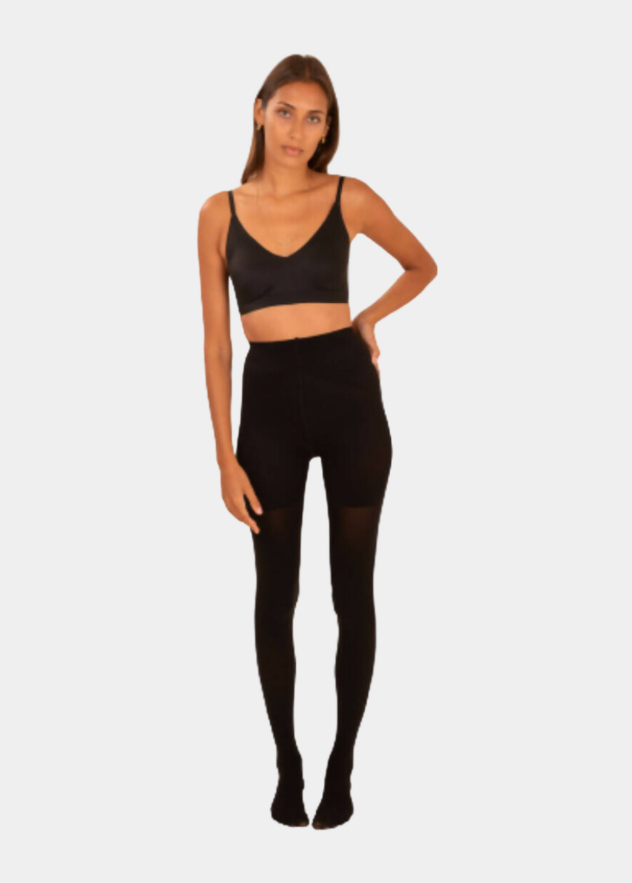 Opaque Contour Black Stockings for Women Tall Size