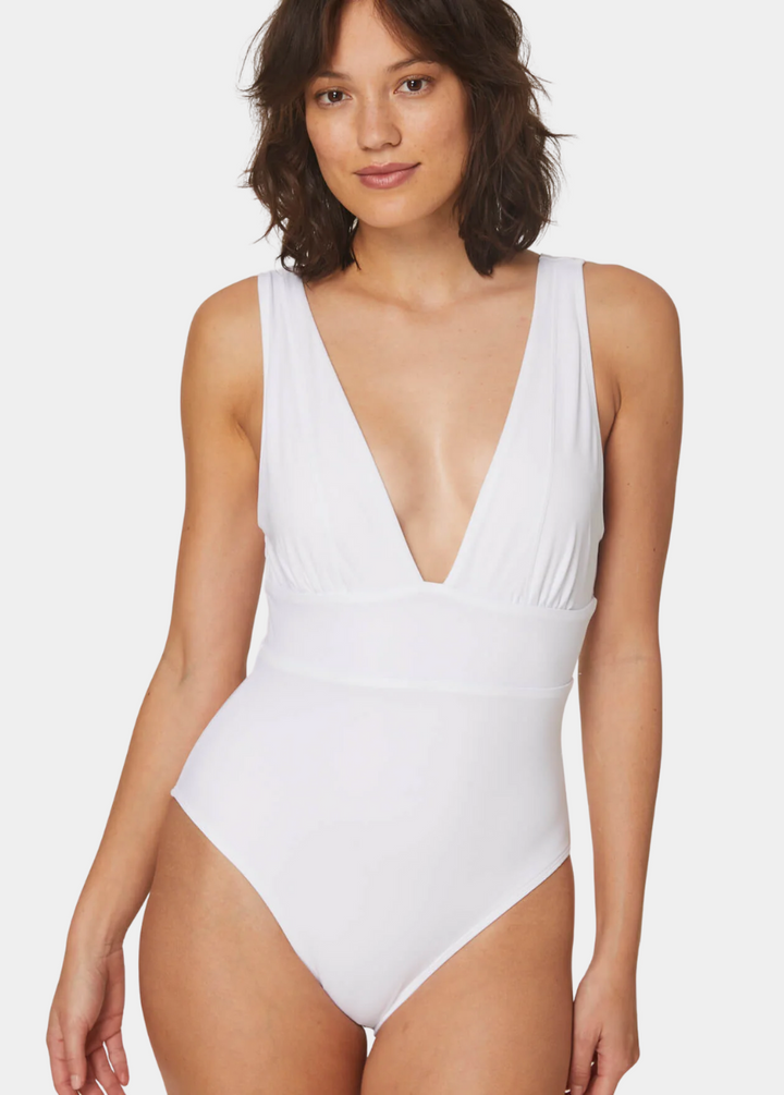 The Mykonos One Piece - Eco Nylon - White - Long Torso