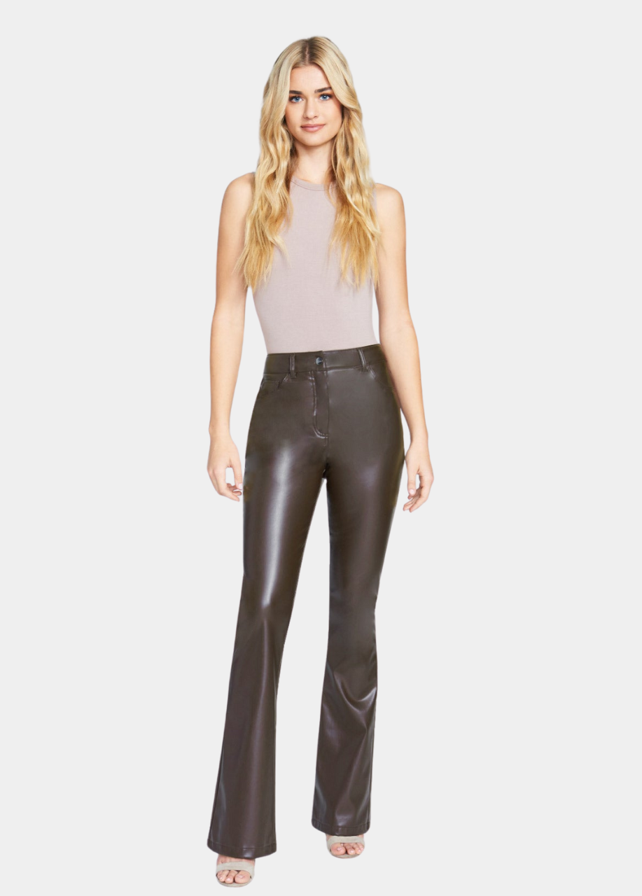Tall Lexa Faux Leather Flare Pants – Tall Size