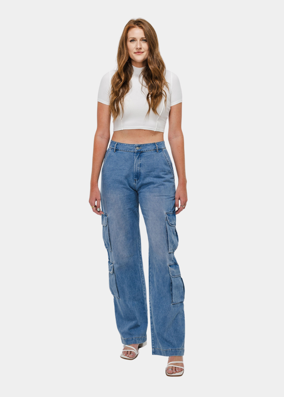 Shantece Denim Cargo Jeans – Tall Size