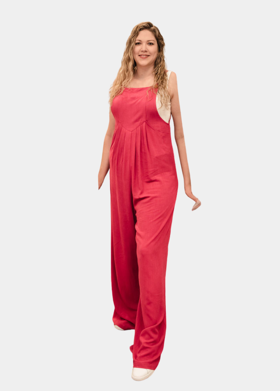 Tall Kami Overall Jumpsuit - Raspberry