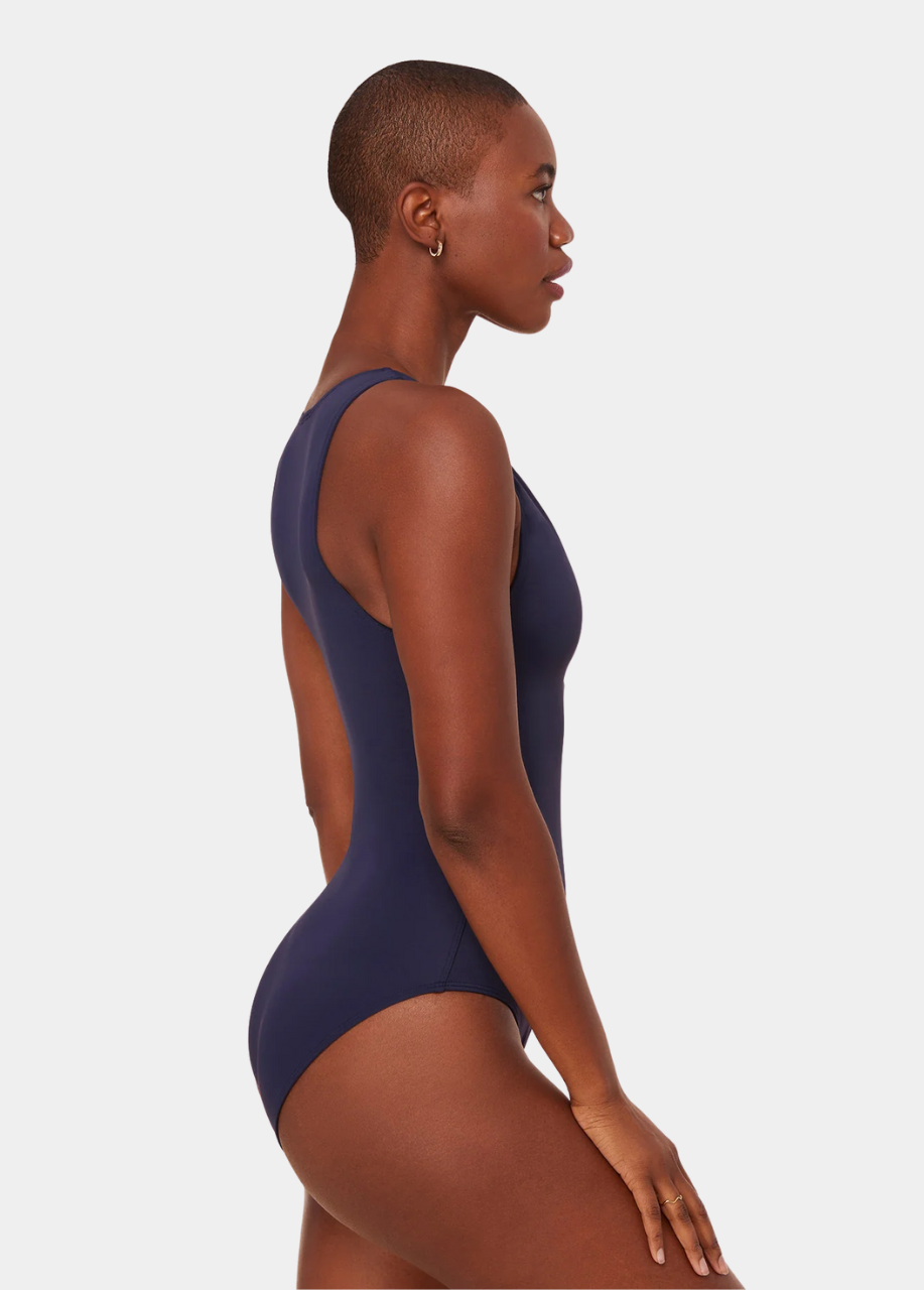 The Malibu One Piece - Eco Nylon - Navy - Long Torso