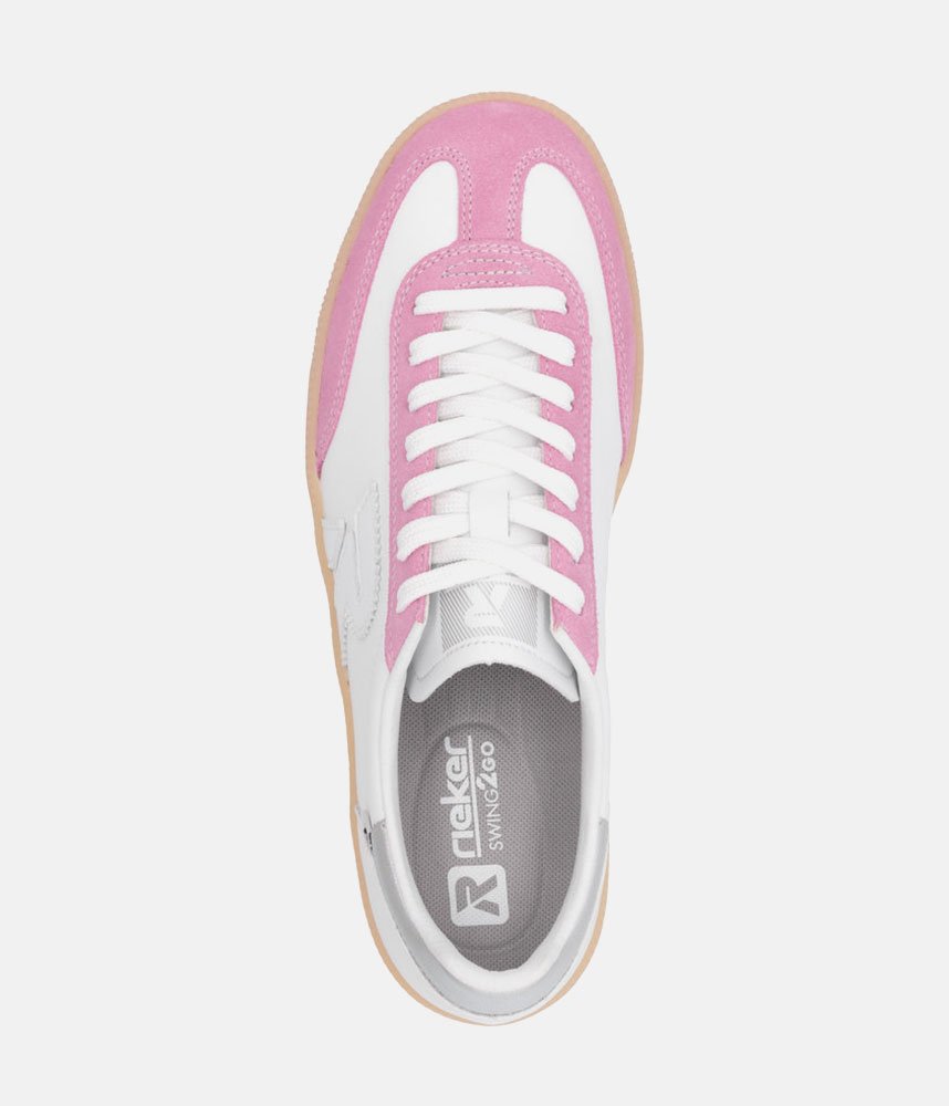 Rieker Gorgeous White/Pink Combi Trainers