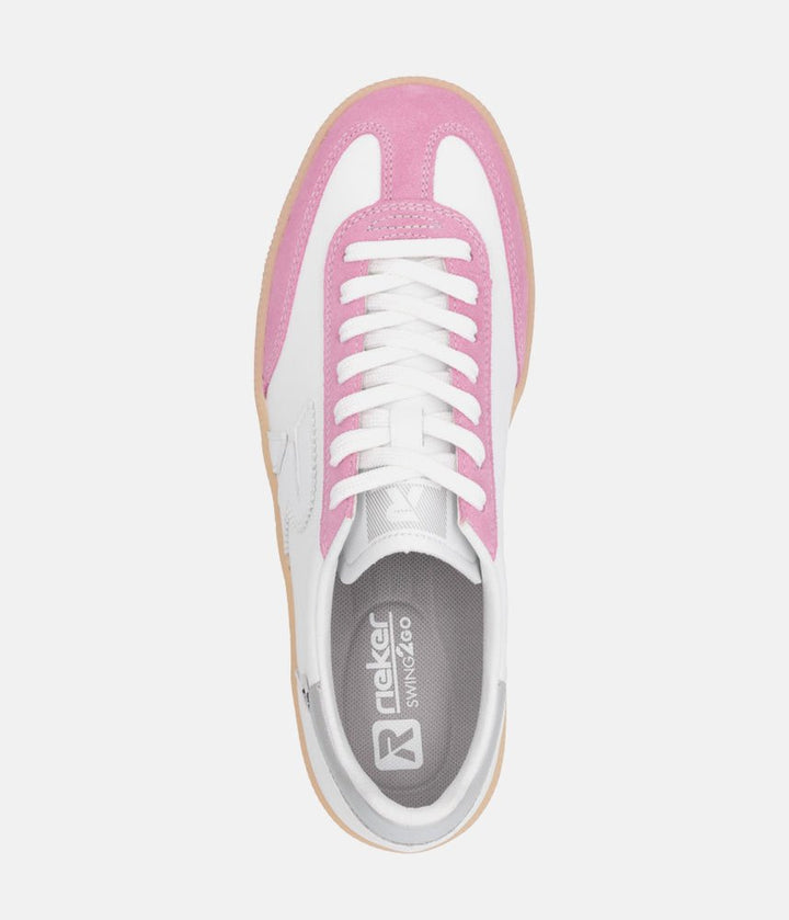 Rieker Gorgeous White/Pink Combi Trainers