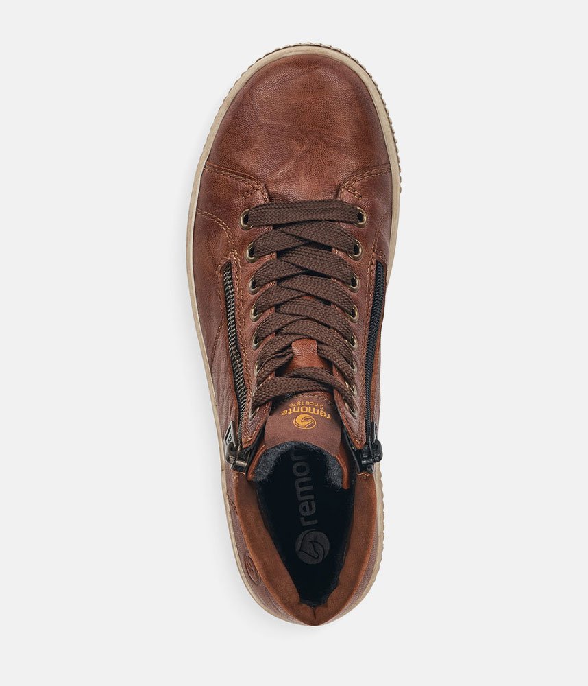 Remonte Stylish High-Top Sneakers - Brown