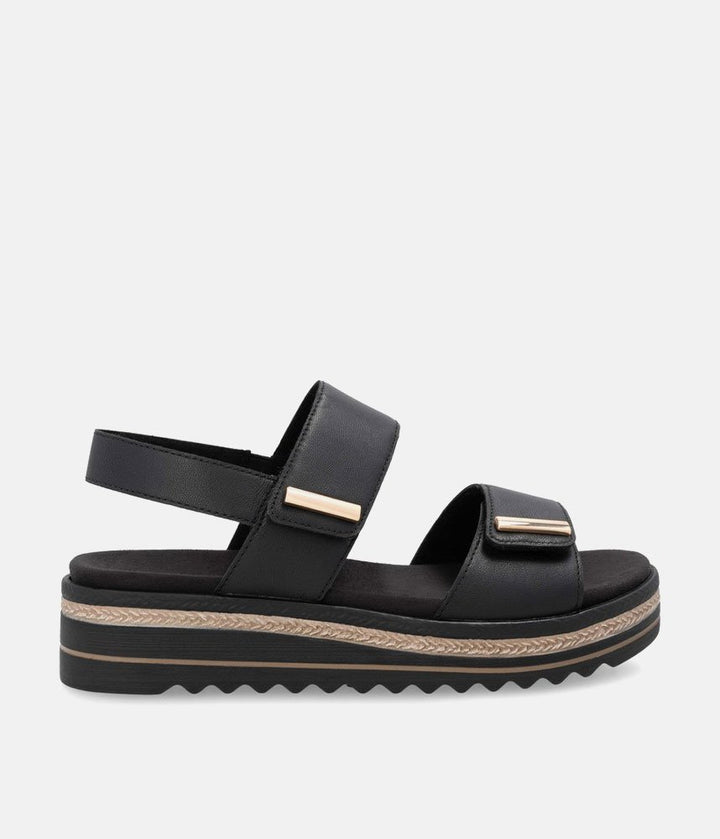 Remonte Versatile Black Wedge Sandals