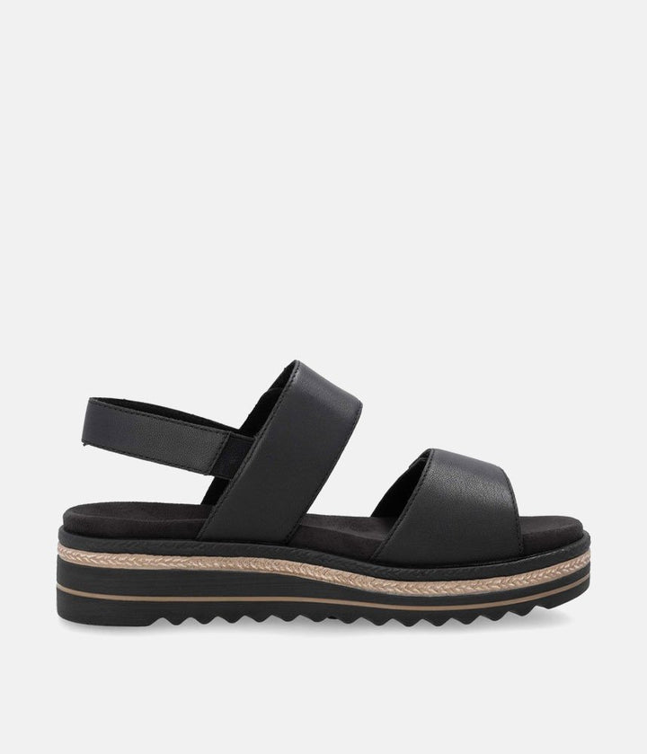 Remonte Versatile Black Wedge Sandals