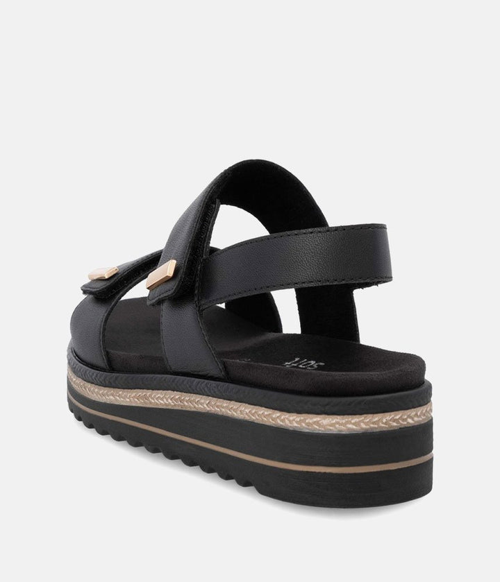 Remonte Versatile Black Wedge Sandals