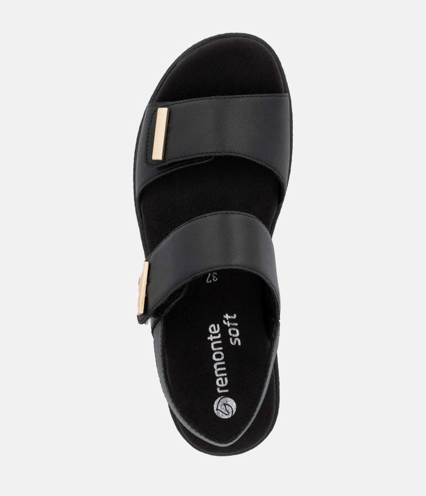 Remonte Versatile Black Wedge Sandals