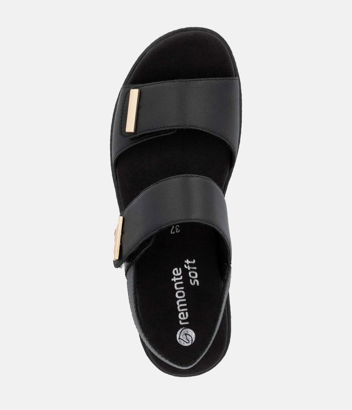 Remonte Versatile Black Wedge Sandals