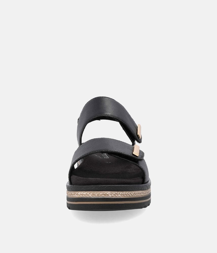 Remonte Versatile Black Wedge Sandals