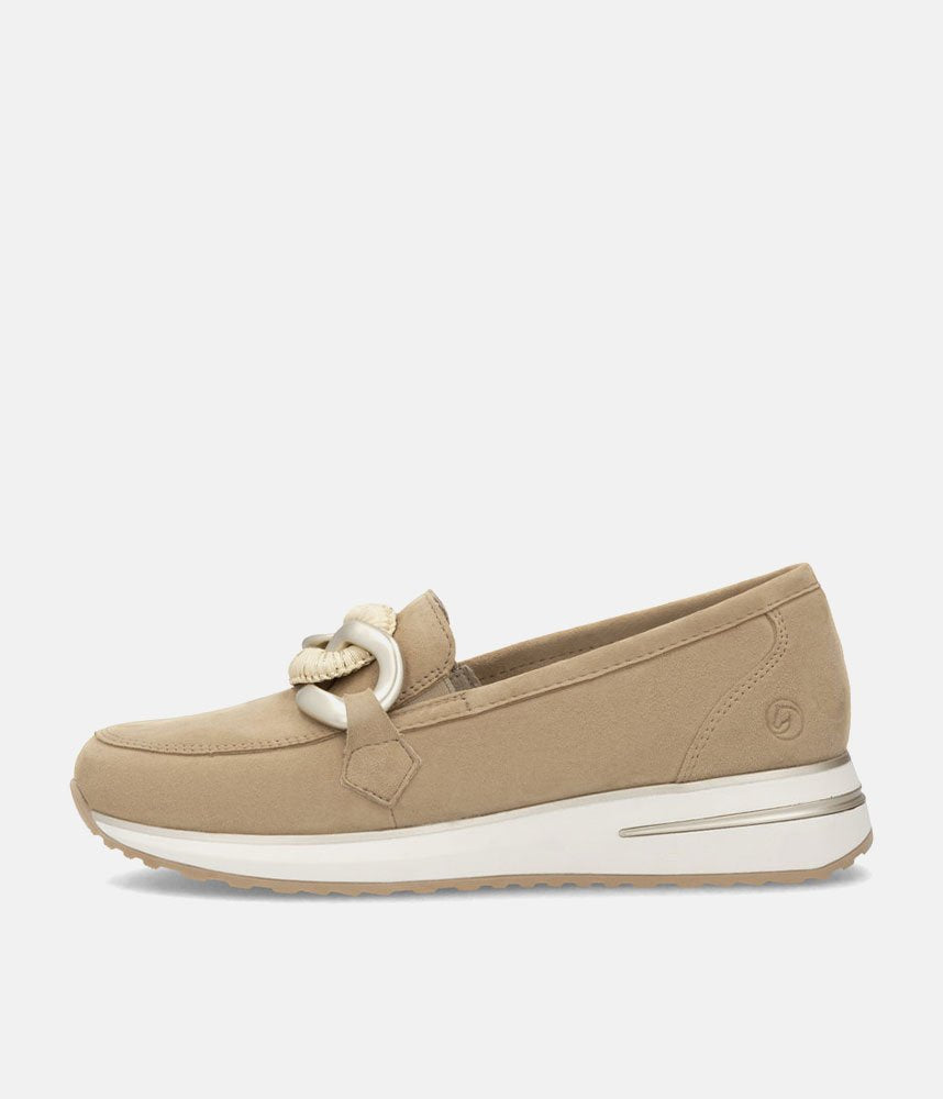 Remonte Sporty Stylish Beige Suede Loafers