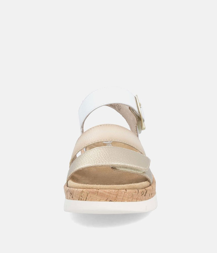 Remonte White Combi Strappy Wedge Sandals