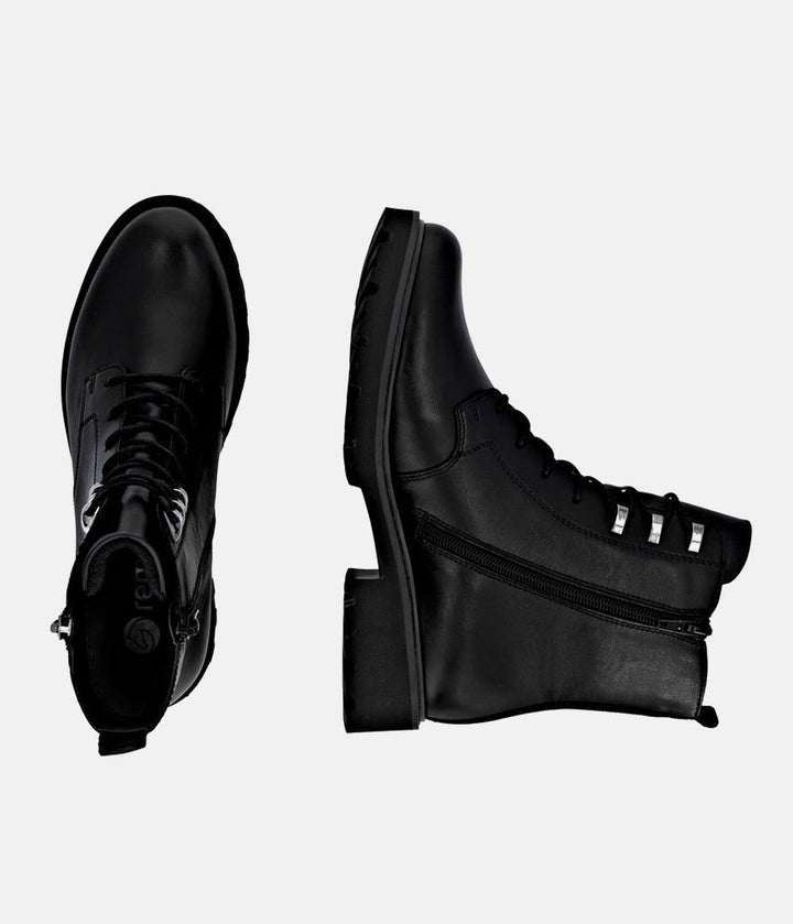 Remonte Fasionable Combat Boots - Black