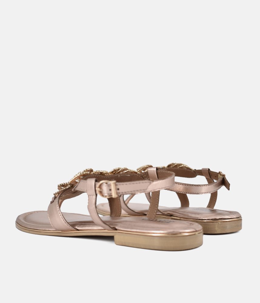 Bottega Stunning Diamante Sandals - Rose Gold