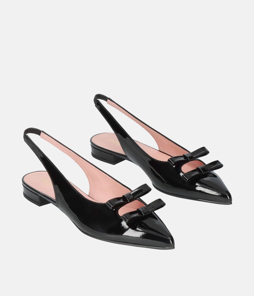 Pretty Ballerinas Fabulous Black Patent Slingbacks
