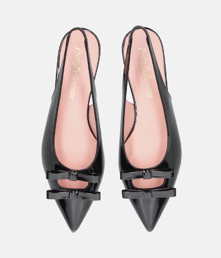 Pretty Ballerinas Fabulous Black Patent Slingbacks