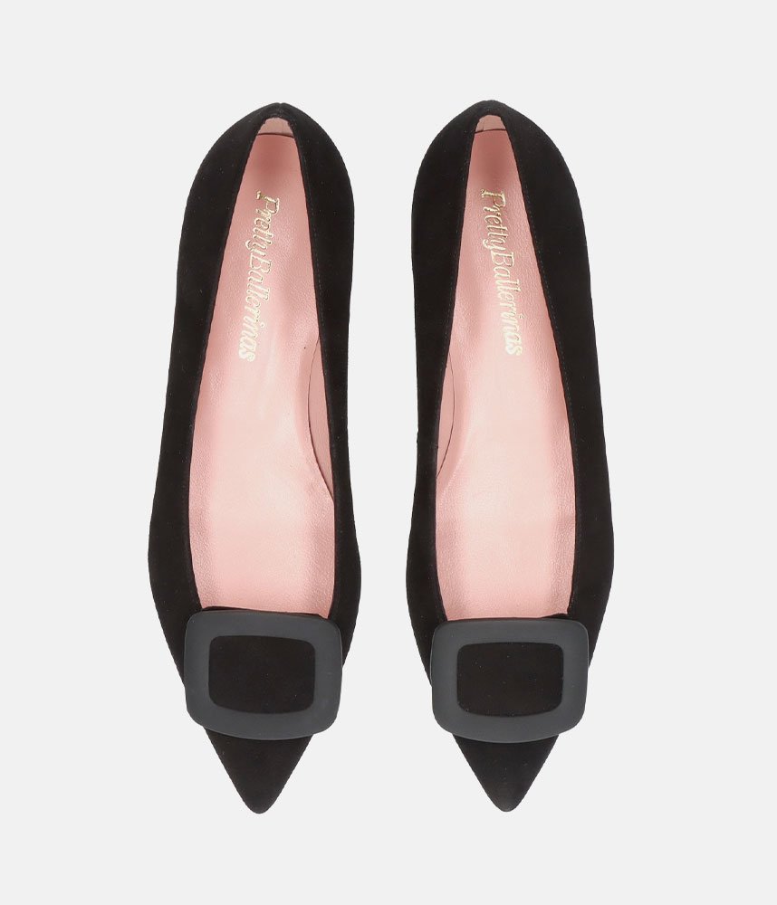 Pretty Ballerinas Deluxe Black Suede Flats