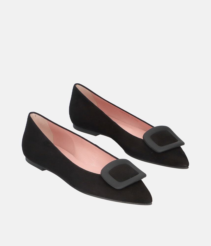 Pretty Ballerinas Deluxe Black Suede Flats