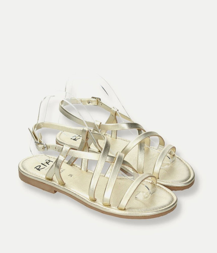 Ria Elegant Strappy Gold Sandals