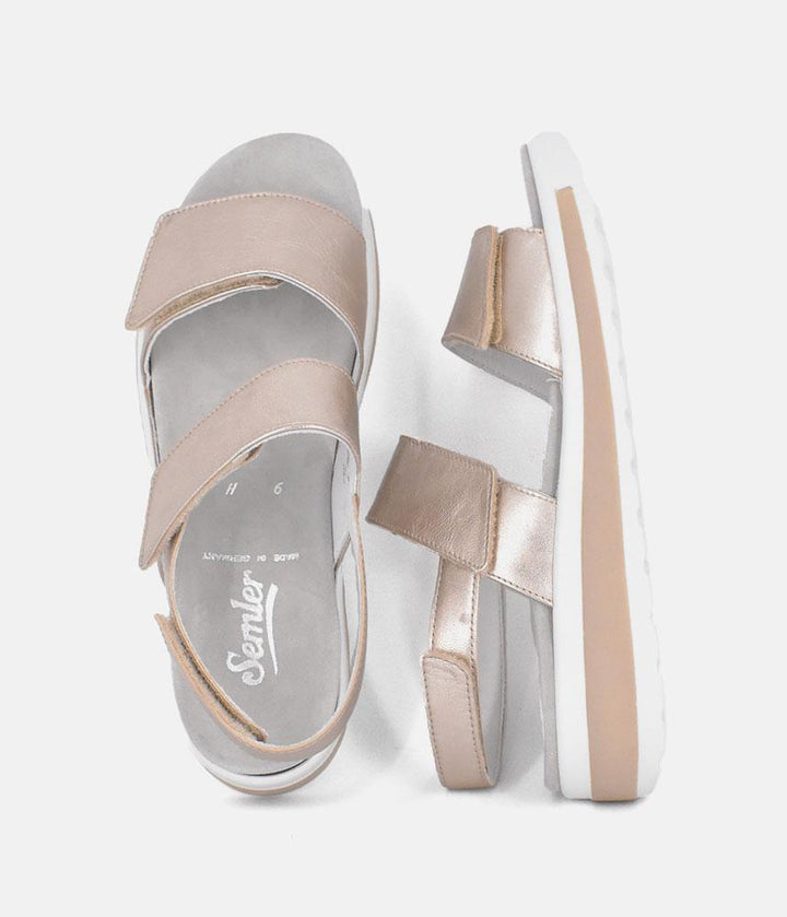 Semler Fashionable Quilted Wedge Sandals - Metallic Gold