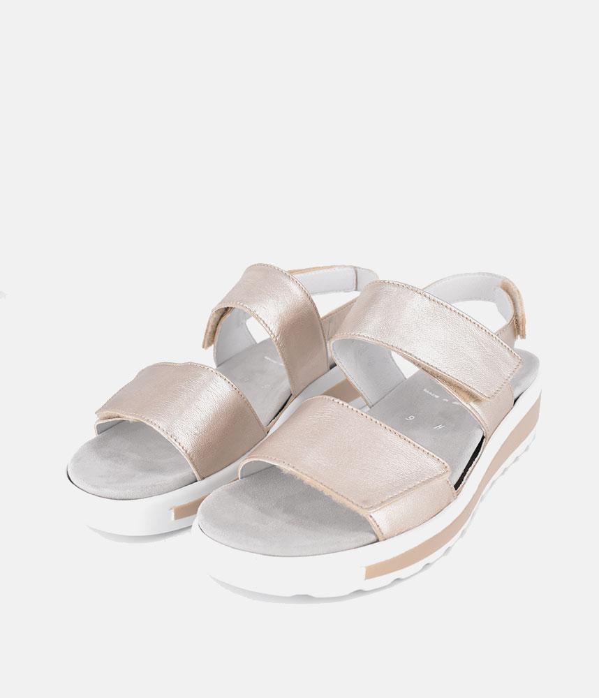 Semler Fashionable Quilted Wedge Sandals - Metallic Gold