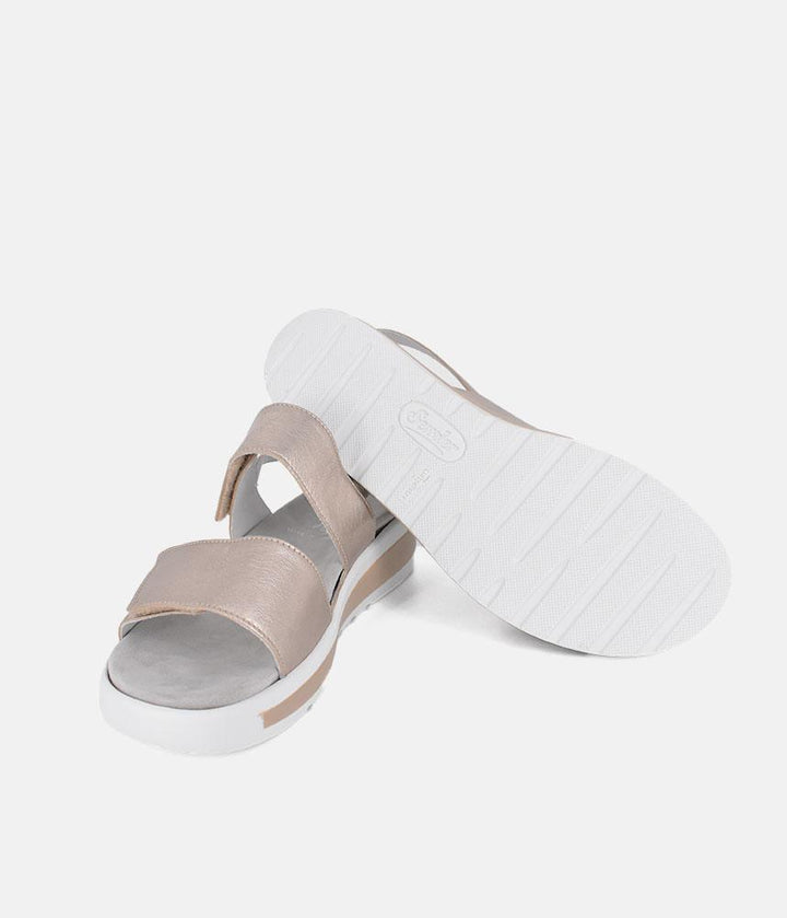 Semler Fashionable Quilted Wedge Sandals - Metallic Gold
