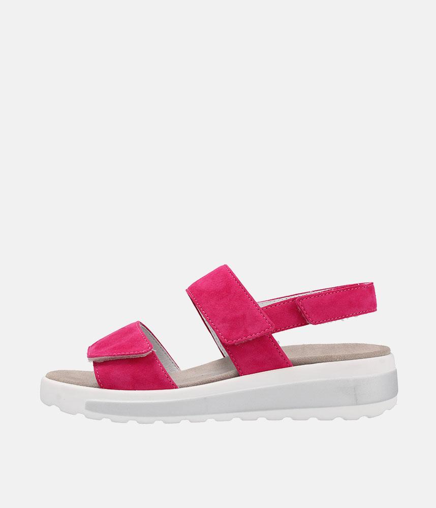 Semler Fashionable Hot Pink Suede Wedge Sandals