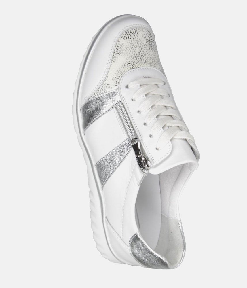 Semler Fashionable Trainers - Ice White and Silver