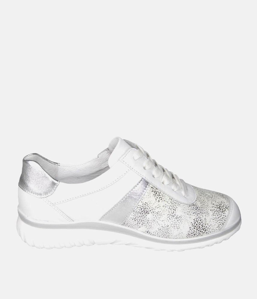 Semler Fashionable Trainers - Ice White and Silver