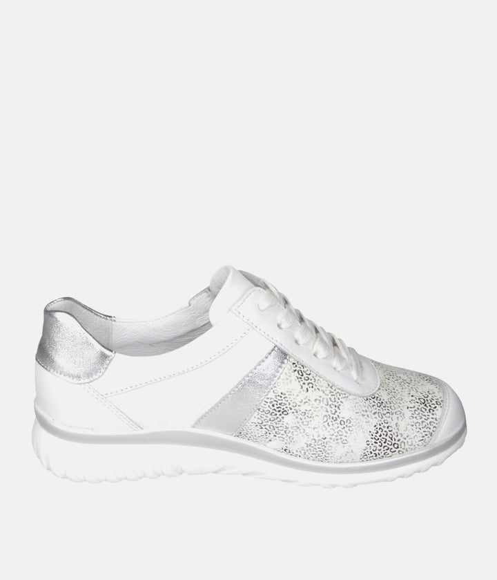 Semler Fashionable Trainers - Ice White and Silver