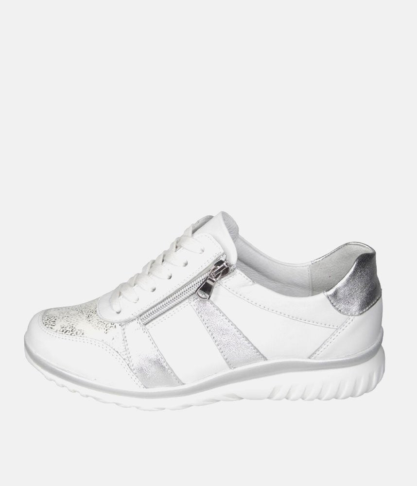 Semler Fashionable Trainers - Ice White and Silver