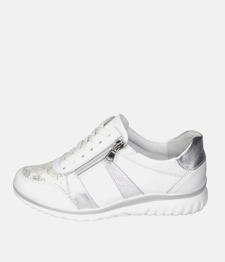Semler Fashionable Trainers - Ice White and Silver
