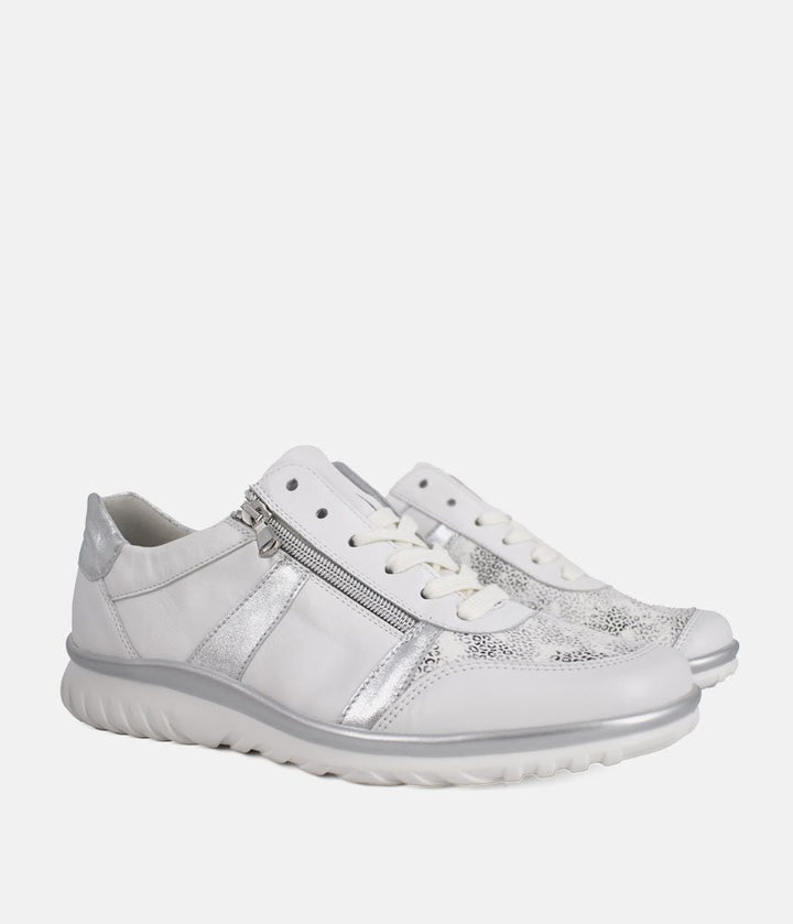 Semler Fashionable Trainers - Ice White and Silver
