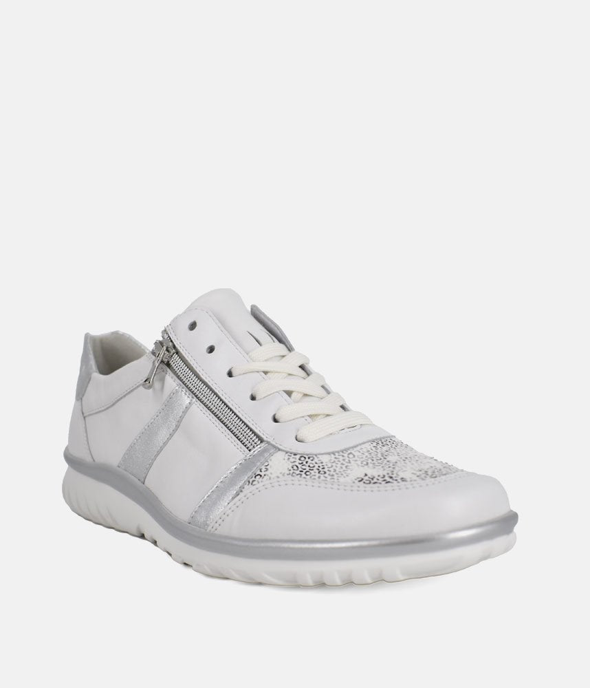 Semler Fashionable Trainers - Ice White and Silver