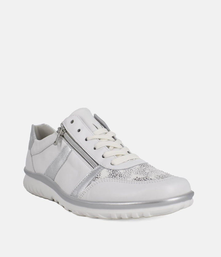 Semler Fashionable Trainers - Ice White and Silver