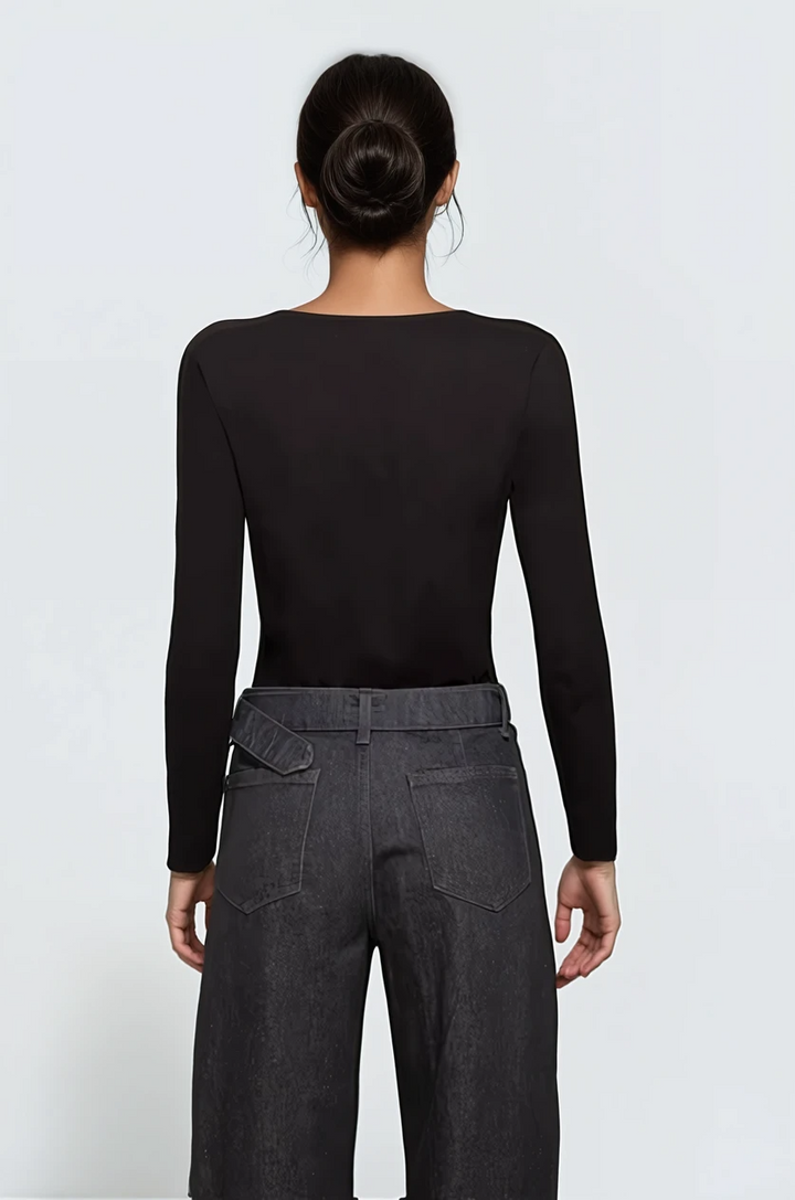 Tall Women’s Double Front Square Neck Long Sleeve Tee