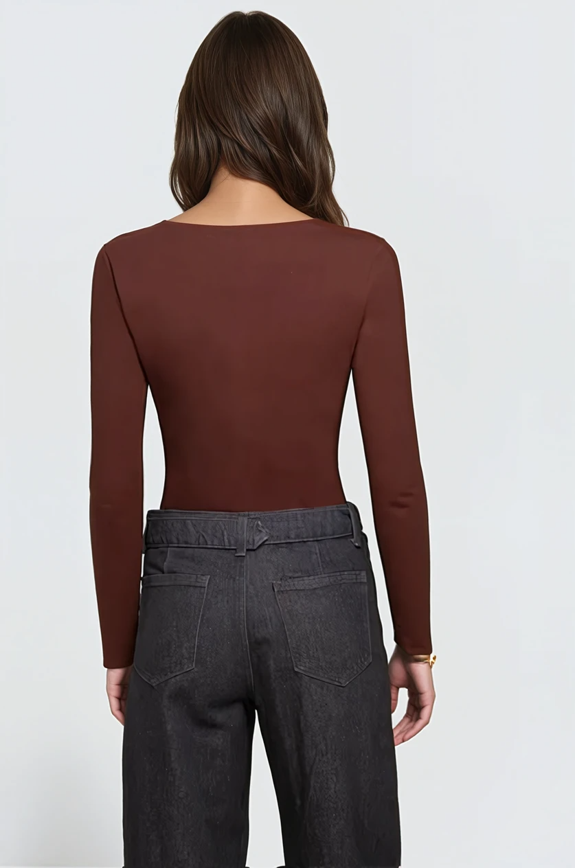 Tall Women’s Double Front Square Neck Long Sleeve Tee