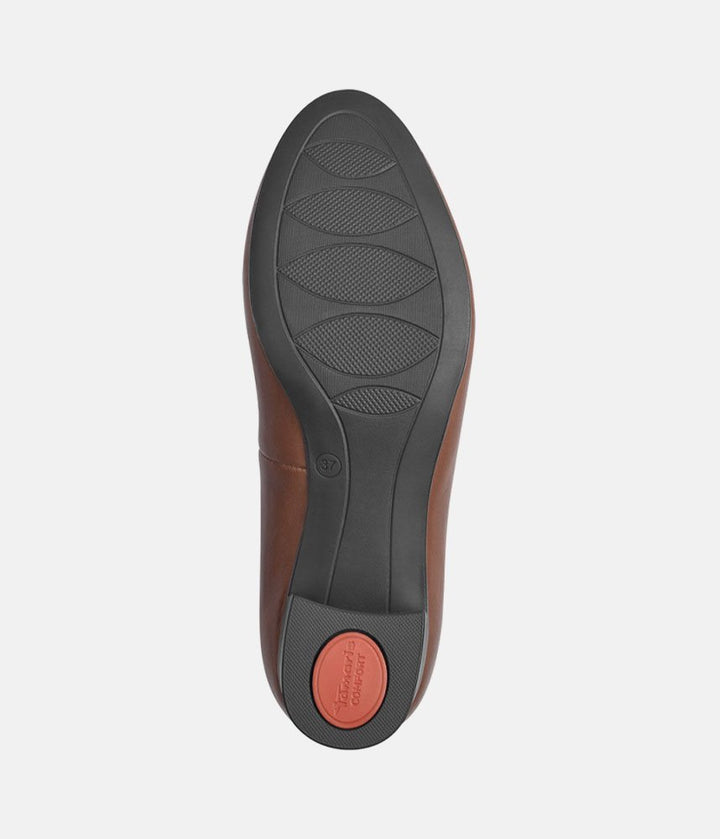 Tamaris Versatile Brown Leather Wide Fit Court Shoes