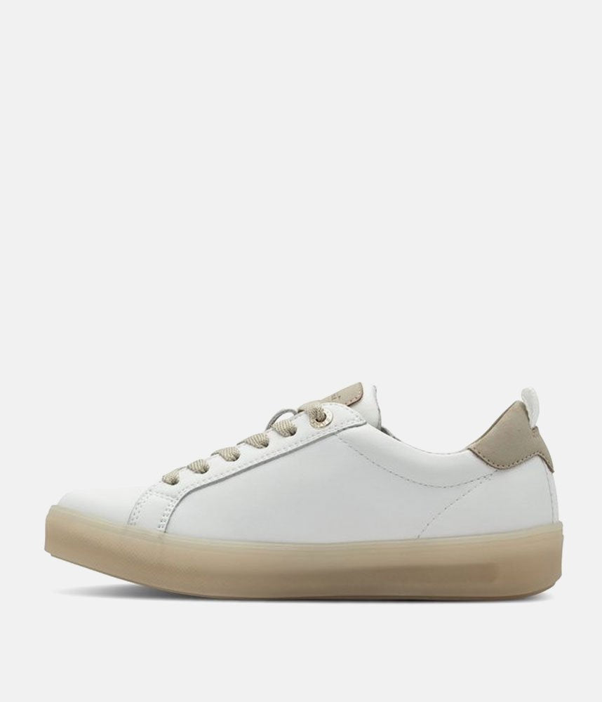 Tamaris Comfortable White Leather Trainers