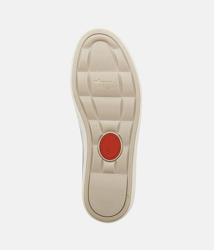 Tamaris Comfortable White/Blue Combi Leather Trainers